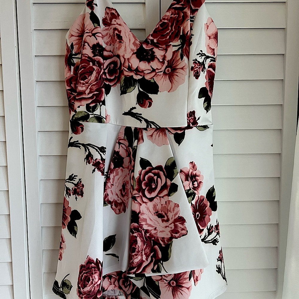 Purple Snow White Floral Summer Romper